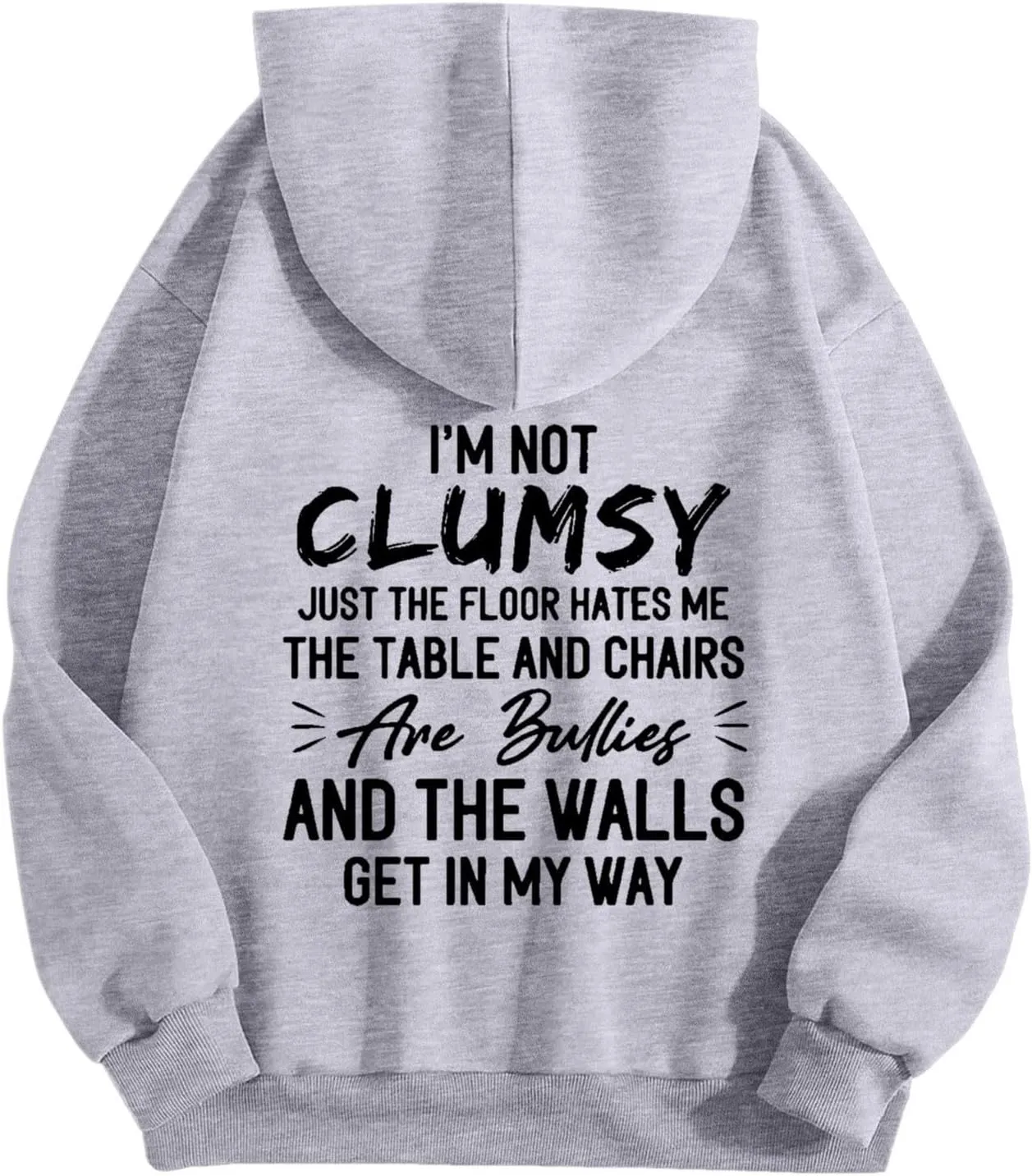 Womens Fashion Hoodies I'm Not Clumsy Print Long Sleeve with Pockets Casual Pullover Sweatshirt Tops 2024 Trendy Fall Clothes
