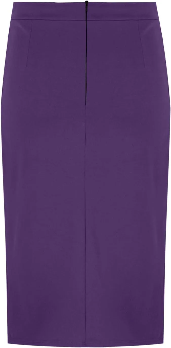 Womens High Waist Bodycon Skirts Summer Casual Soft Stretchy Slim Fit Split Slit Hem Business Work Midi Pencil Skirt