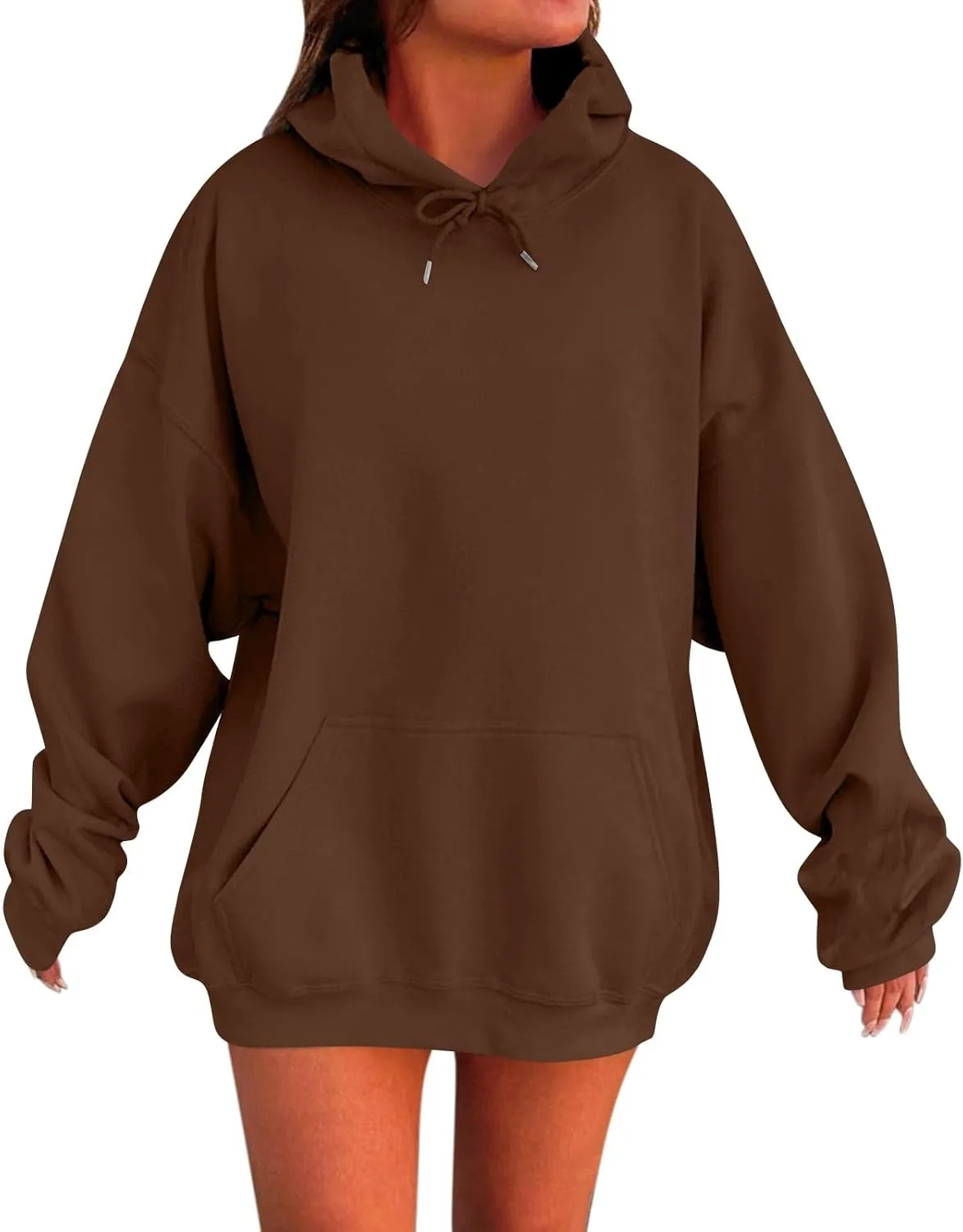 Womens Hoodies Baggy Fall Long Sleeve Plus Size Oversized Hoodie Comfy Cute Fleece Pullover Sweatshirts with Pockets
