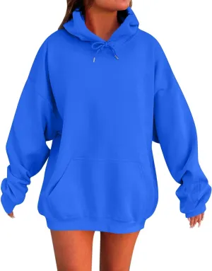 Womens Hoodies Baggy Fall Long Sleeve Plus Size Oversized Hoodie Comfy Cute Fleece Pullover Sweatshirts with Pockets