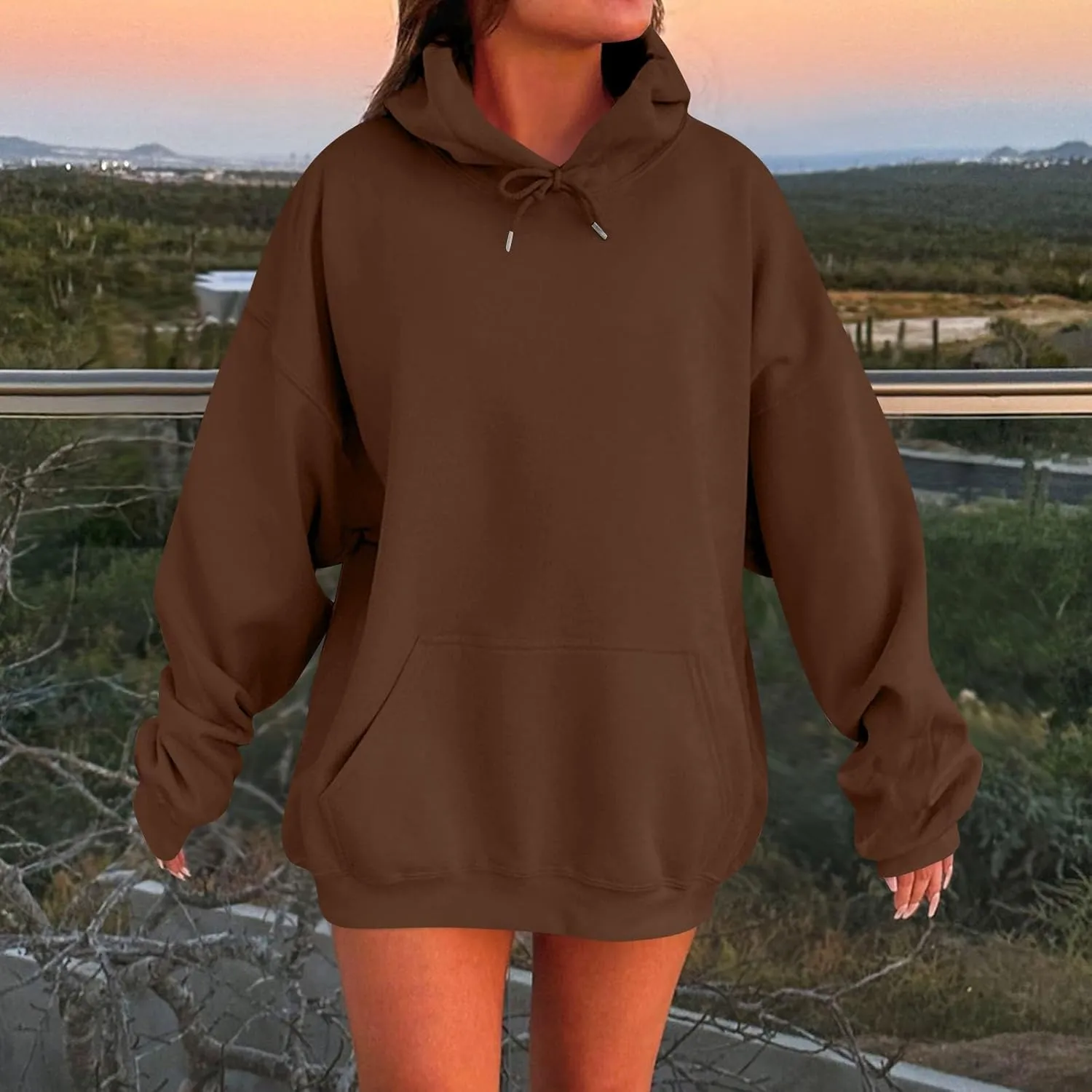 Womens Hoodies Baggy Fall Long Sleeve Plus Size Oversized Hoodie Comfy Cute Fleece Pullover Sweatshirts with Pockets
