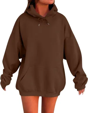 Womens Hoodies Baggy Fall Long Sleeve Plus Size Oversized Hoodie Comfy Cute Fleece Pullover Sweatshirts with Pockets