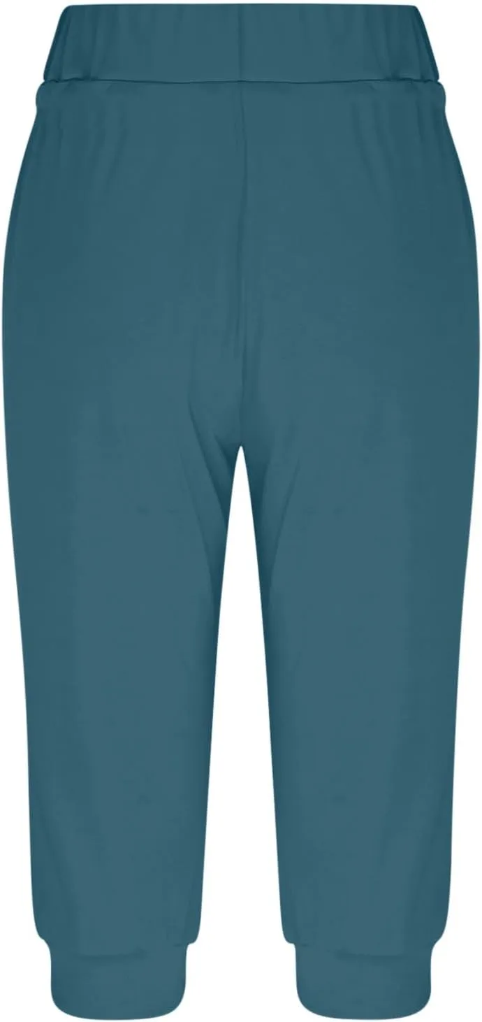 Womens Leggings High Waist Capri Pants Casual Comfy Yoga Corp Trousers Exercise Workout Soft Capris with Pockets