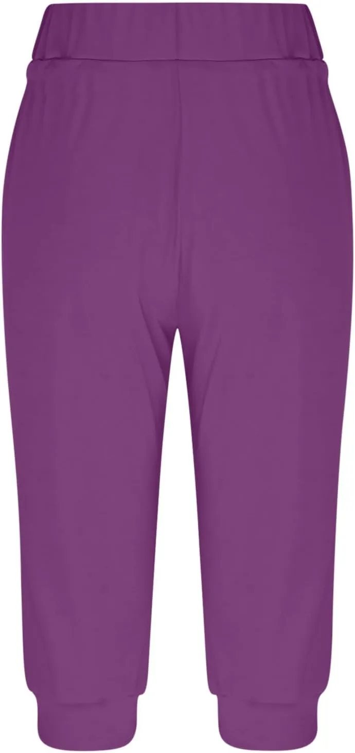 Womens Leggings High Waist Capri Pants Casual Comfy Yoga Corp Trousers Exercise Workout Soft Capris with Pockets