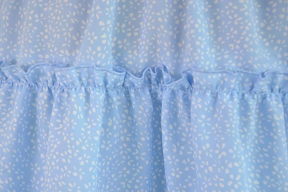 Womens Summer Flowy Tiered Ruffle Mini Skirt Cute High Waist Beach Boho Floral Polka Dot Short Skirts