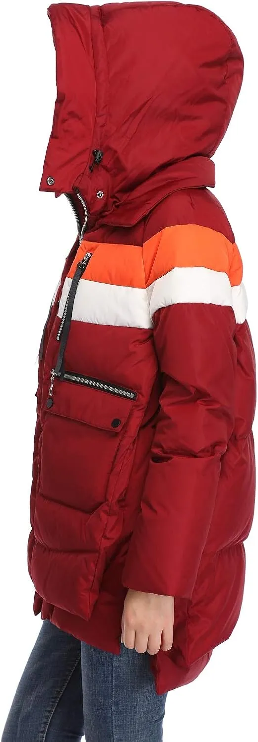 Women's Winter Thickened Down Jackets Long Down Coats Warm Parka with Hood
