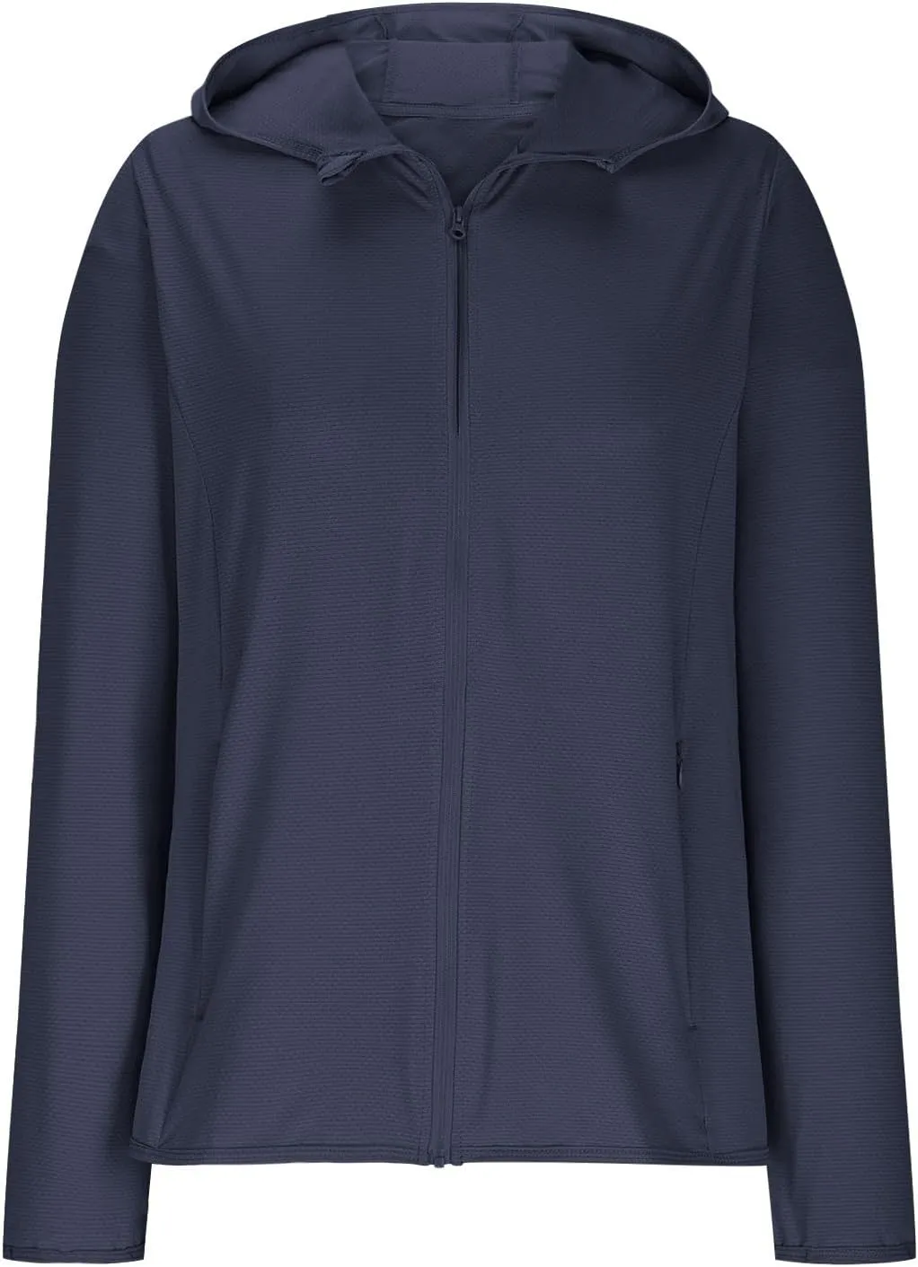 Womens Zip Up Hoodie Sun Protection Long Shirt Plus Size Oversized Ribbed Breathable Jacket with Pocket Hiking Outdoor