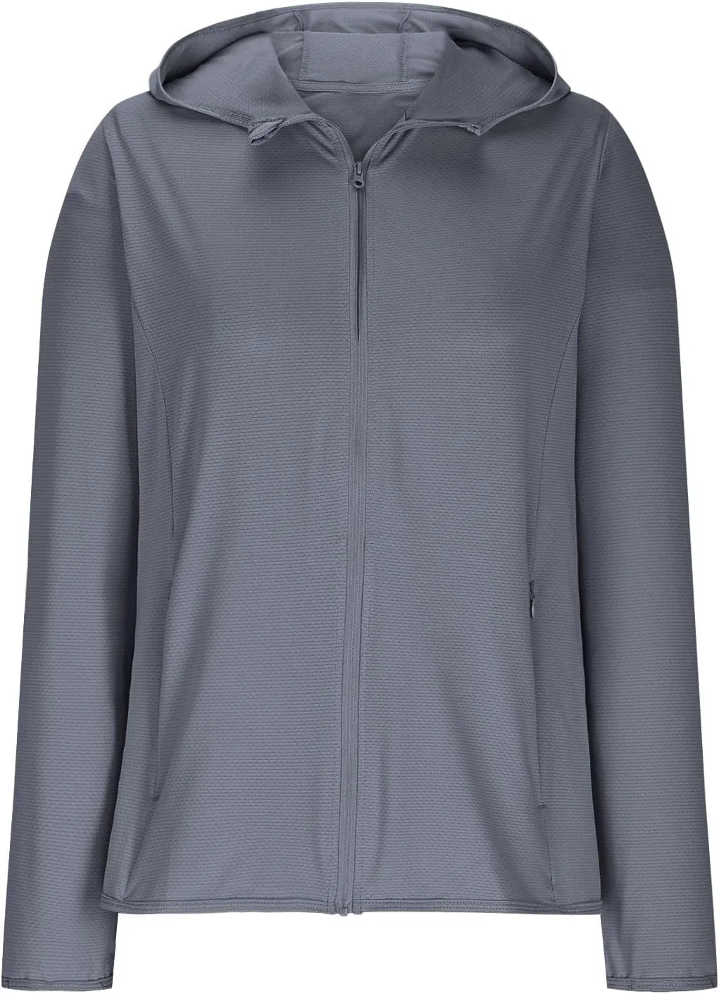 Womens Zip Up Hoodie Sun Protection Long Shirt Plus Size Oversized Ribbed Breathable Jacket with Pocket Hiking Outdoor