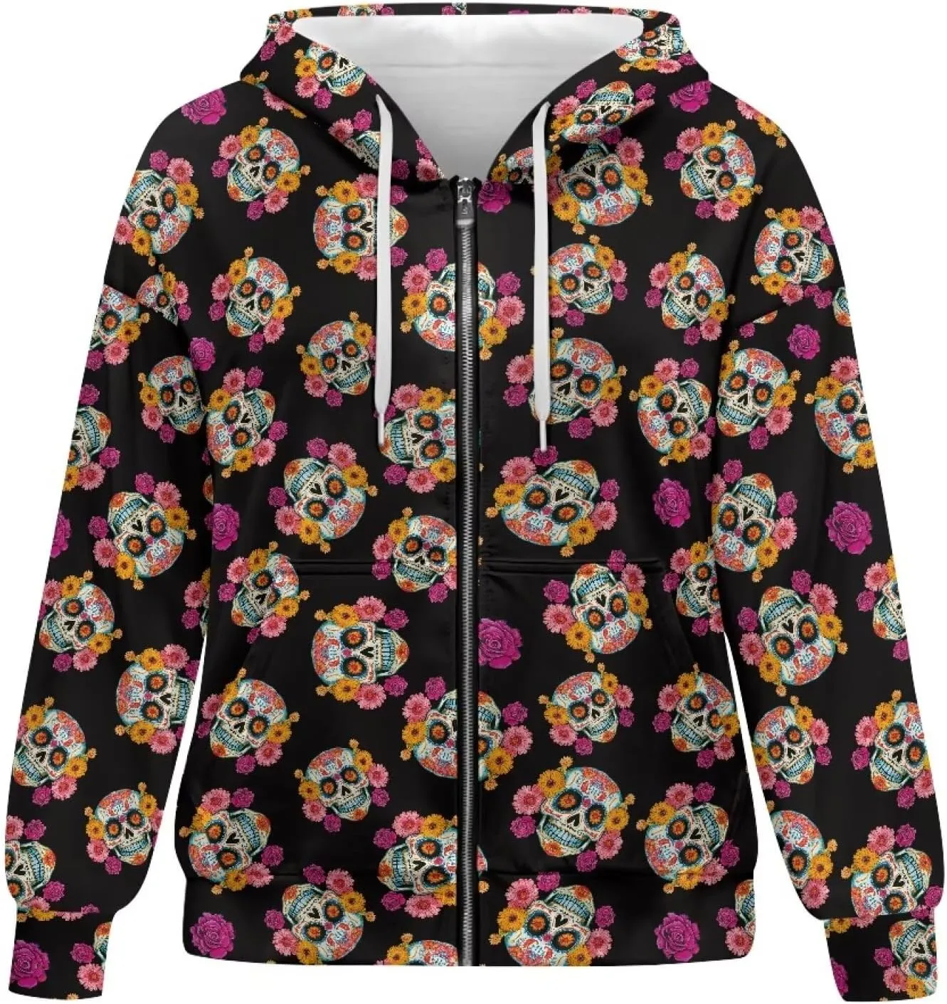 Xoenoiee Women Oversized Hoodies Full Zip Sweatshirts Soft Hooded Jacket with Pocket Fall Winter Long Sleeve Y2K Hoodie