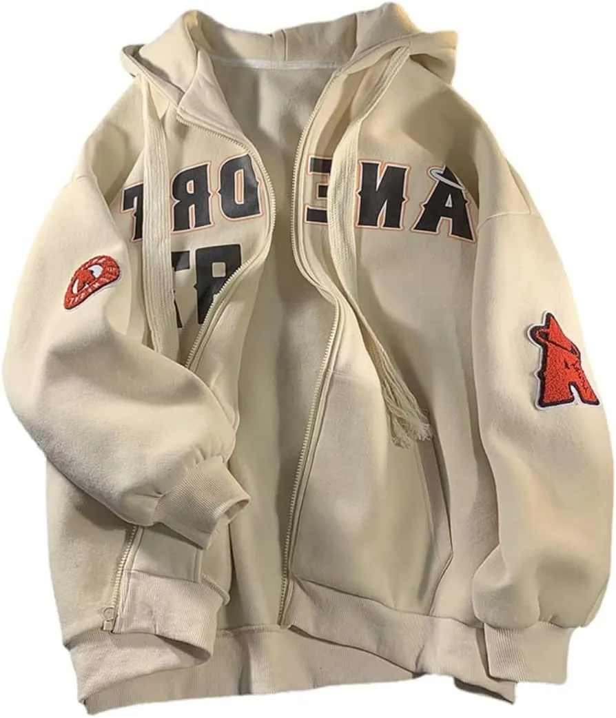 XPONNI Y2k Hoodie Streetwear Women Oversized Hoodie Y2k Clothing Aesthetic Hoodie Zip Up Hoodie Women