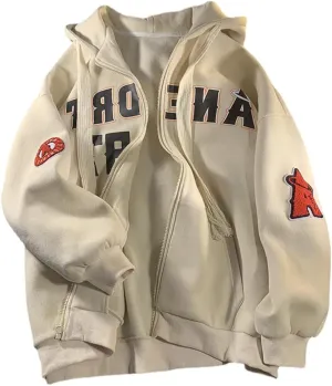 XPONNI Y2k Hoodie Streetwear Women Oversized Hoodie Y2k Clothing Aesthetic Hoodie Zip Up Hoodie Women