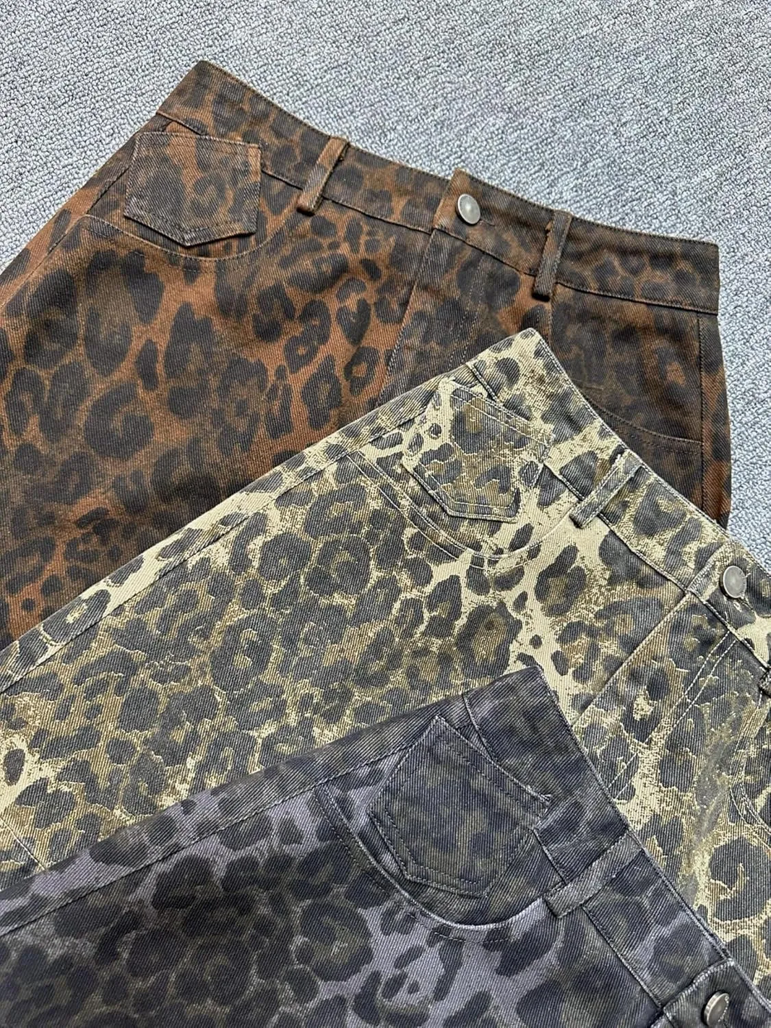 Y2k Skirt Leopard Print Skirt A Line Skirt Denim Mini Skirt Vintage Skirt High Waisted Skirt Cheetah Print Skirts