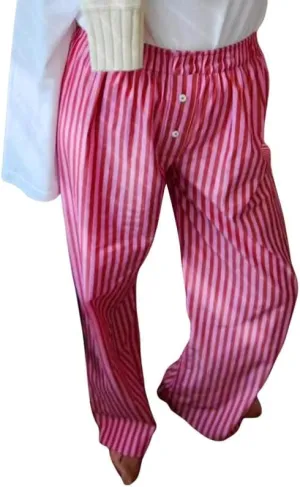 Y2k Striped Pants for Women Striped Pajama Pants Wide Leg Lounge Pants High Waist Drawstring Vintage Trousers