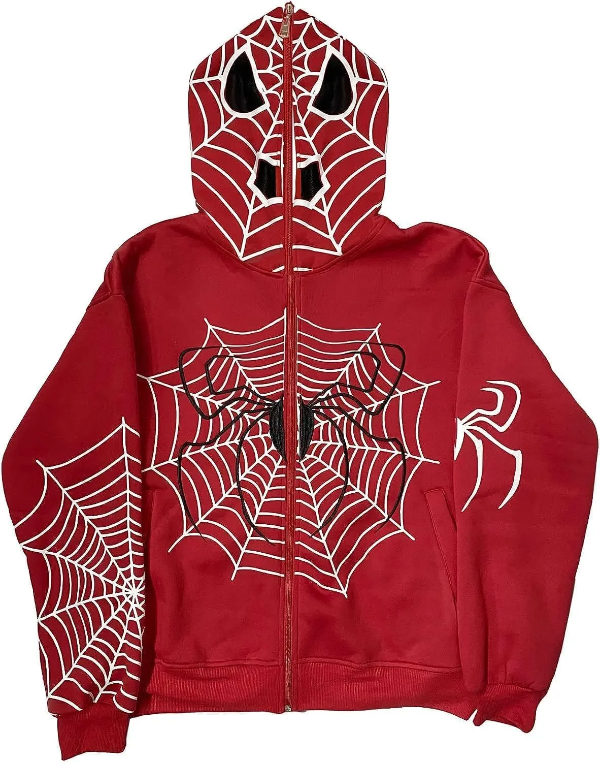 Y2k Zip Up Spider Graphic Hoodie Halloween Rhinestone Oversized Hoodies Goth Grunge Jacket Streetwear Sweatshirt