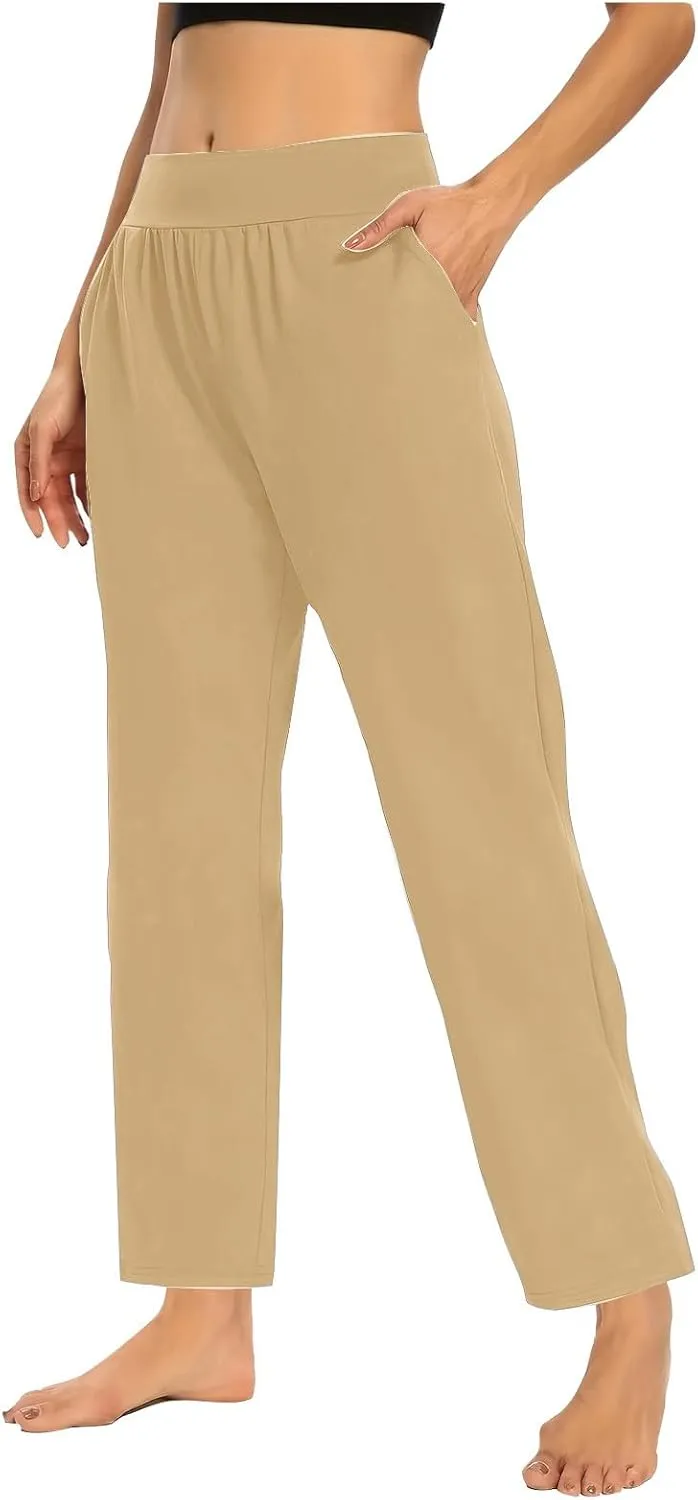 Yoga Pants for Women Casual Soft Stretch Yoga Sweats Pant Wide Leg Sweatpants High Waist Pajama Pants with Pocket