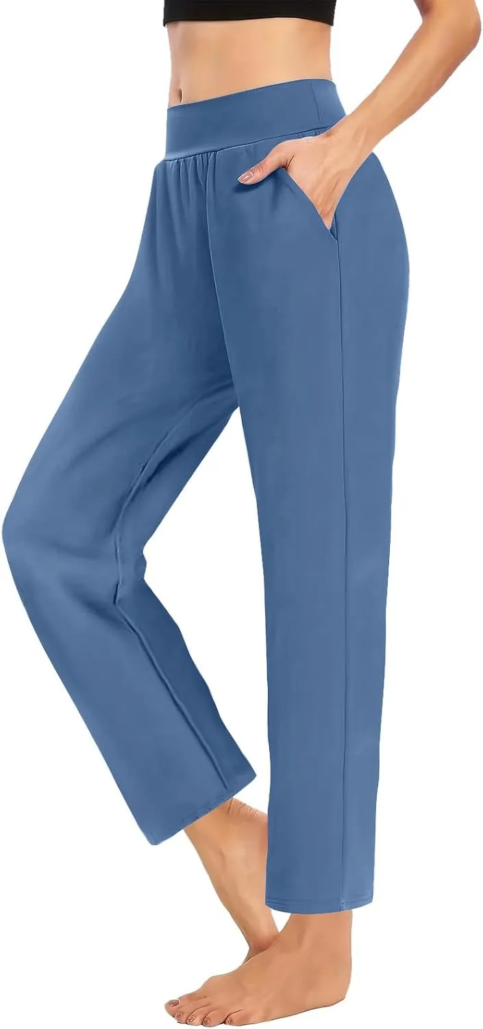 Yoga Pants for Women Casual Soft Stretch Yoga Sweats Pant Wide Leg Sweatpants High Waist Pajama Pants with Pocket