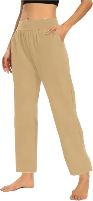 Yoga Pants for Women Casual Soft Stretch Yoga Sweats Pant Wide Leg Sweatpants High Waist Pajama Pants with Pocket