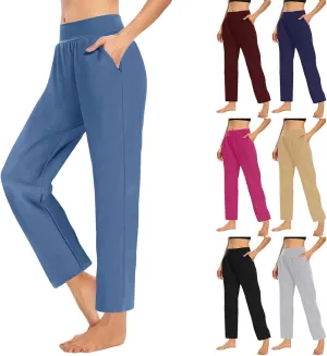 Yoga Pants for Women Casual Soft Stretch Yoga Sweats Pant Wide Leg Sweatpants High Waist Pajama Pants with Pocket