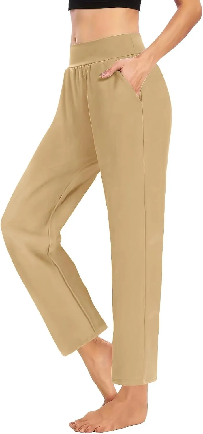 Yoga Pants for Women Casual Soft Stretch Yoga Sweats Pant Wide Leg Sweatpants High Waist Pajama Pants with Pocket