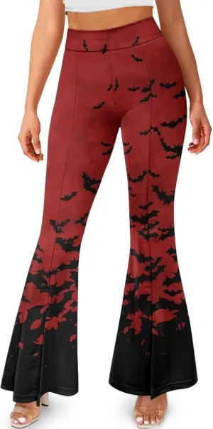 Yoga Pants Womens Flared Leggings Slit Hem High Waist Bootcut Pants Workout Bootleg Pants Plus Size Workout Trousers