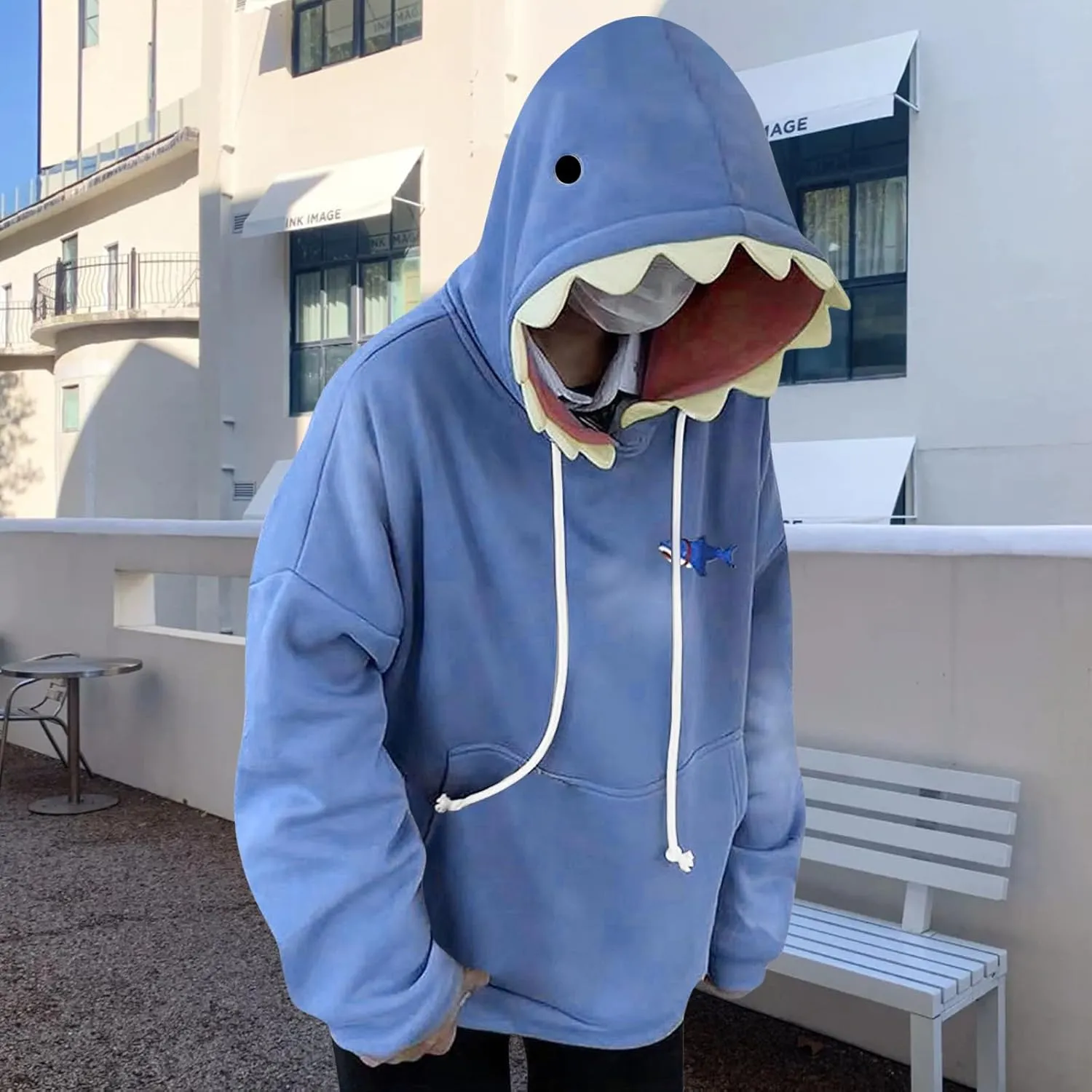 ZWRXW Women's Shark Hoodies Causal Long Sleeve Hooded Sweatshirts Trendy Fall Cute Pullover Outfits Tops with Kangaroo Pocket